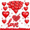 Décoration de Saint-Valentin – Kit de décoration romantique avec Ballons Cœur et Pétales de Rose Artificiels – Décoration Idéale pour Mariages, Fiançailles, Propositons et Saint-Valentin