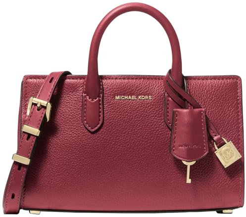 Michael Kors Scarlett Umhängetasche, Größe XS, Goldfarbene Metallteile/Dunkelrot, One size