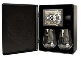 AMUERTE METAL BOX - Gin 70 cl + 2 bicchieri trasparenti (AMUERTE BLACK)
