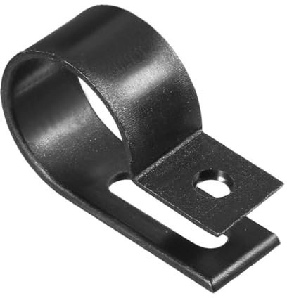 TOP-VIGOR 50Pcs Nylon R Type Cable Clips, Black Cable Clamp Organizer Cord Clips Wire Cable Cleats for Electrical Cable Wire Conduit Cable Management 19mm