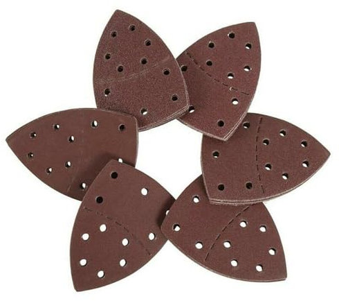 Sanding Sheets 10pcs 11 Holes Triangular Sandpaper Sanding Pad For Multi Sander Bosch PSM 160A Detail Palm Sander Grit 40-2000,120,10pcs