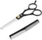 LOPHE Haarschneideschere, 2Pcs Einstellbar Profi Effilierschere Haarschere Set, Effilierschere mit Kamm, Hair Cutting Scissors für Bartschere Haarscherer Salon Haarschnitt zu Hause, Schwarz