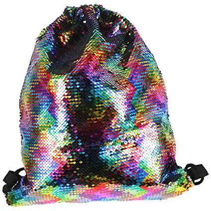 Veemoon Wendbarer Meerjungfrauen-Rucksack Mit Pailletten - Bunter Kordelzug Turnbeutel Für Outdoor Sportarten Und Freizeitaktivitäten Glitzer Design Ideal Für Und Jugendliche