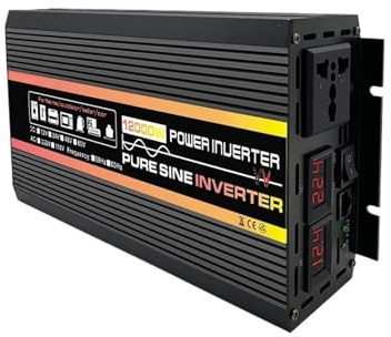 Inversor Inversor Solar Coche 10000 W 12000 W Inversor Onda Sinusoidal Pura 12 V 24 V 48 V 60 V A 220 V Convertidor Potencia Fuera Red Inversor Transformador Convertidor(12000W,24V to 220V)