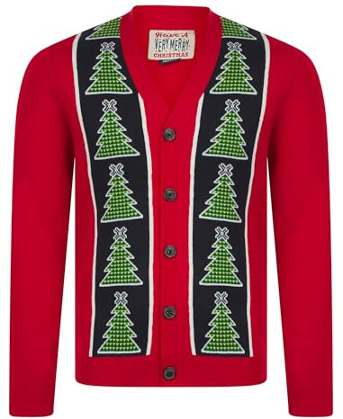 Tokyo Laundry Men's Novelty Nordic Fair Isle Style Christmas Cardigan | Smooth non-itch knit, button fasten