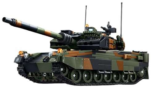 SymGrpu Leopard 2A6 Kampfpanzer Bausteine Bausatz für Erwachsene, 903 Stück Militärische Panzer Klemmbausteine, Armee Waffe Fahrzeug Modell Spielzeug, Home Decor Geschenk zum Geburtstag Weihnachten
