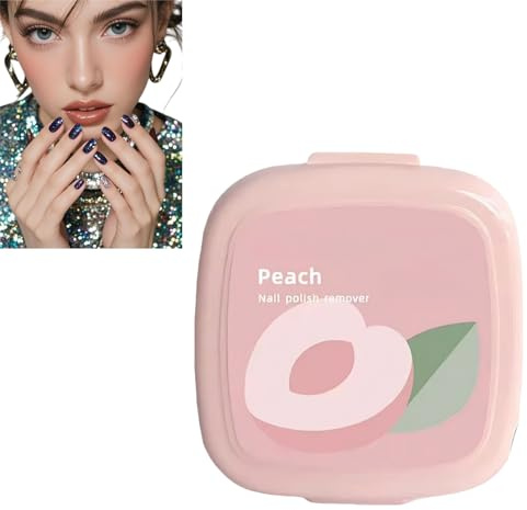 40Pcs Nail Polish Remover Pads, Lint-Free Cotton Pads for Gentle Moisturizing Nail Care,Quickly & Easily Removes Gel Polish,Natural Ingredients,Travel-Friendly Nail Wipes & Nail Cleanser(Peach)
