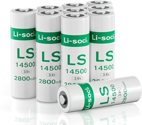 Confezione da 10 batterie al litio LS1450O 3,6 V AA 2800 mAh, batterie ER1450O, non ricaricabili