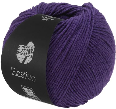 LANA GROSSA Elastico | Baumwoll-Klassiker mit leichtem Stretchanteil | Handstrickgarn aus 96% Baumwolle & 4% Polyester (Elite)| 50g Wolle zum Stricken & Häkeln | 160m GarnFB 198