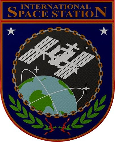 Aufnäher ISS Emblem Internationale Raumstation Aufbügler 7 x 9 cm
