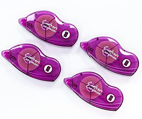 Crafters Companion Adhesive Glue Tape Roller - Long Lasting 22m Length - Permanent - 4pc Bundle Pack - Great for Crafting, Card Making & Scrapbooking