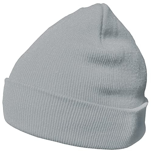DonDon Mütze Herren Mütze Damen Wintermütze Beanie klassisches Design hellgrau