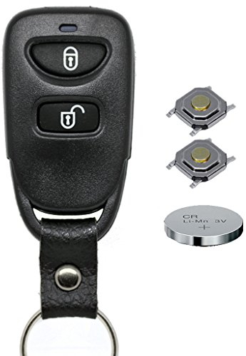 carcasaschulas - Mando a distancia para llave de coche, 1 carcasa de 2 botones + 1 teclado + 2 micropulsadores + 1 pila CR2032 compatible con Hyundai/Kia.
