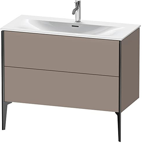 Duravit XViu 4303 Waschtischunterbau stehend, 2 Auszüge, für Waschtisch Viu 234410, 1010x480 mm, Farbe (Front/Korpus): schwarz matt/Basalt matt - XV43030B243