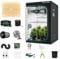 MARSHYDRO TSW 2000W Grow Tent Kit Complete 120X120CM Led Grow Light Dimmable Full Spectrum,Indoor Grow Tent Kit 120X120X200CM Hydroponics Growing Tent 1680D Canvas with 15CM Ventilation System