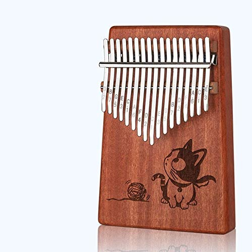 17 Schlüssel Mahagoni Daumenklavier Tiermuster-Kinder Körpermusikinstrumente Kalimba Kalimba Instrument (Color : Cat)