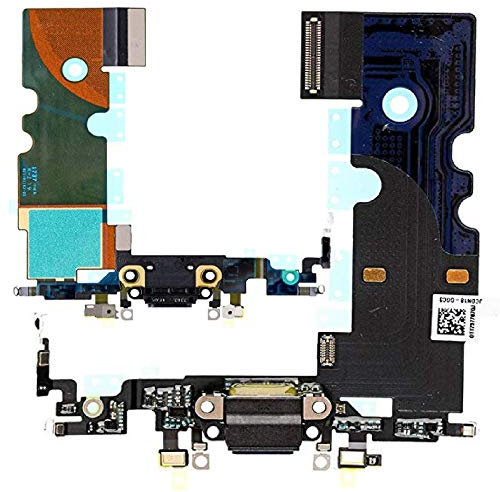 iReplaceParts Charging Port For iPhone 8 (4.7) Dock Connector Flex Cable Replacement With Lower Microphone 821-01163-A (Black)
