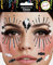 Gesichtstattoo - Glitzer Aufkleber Klebetattoos Temporäres Glitter Face Tattoo Motto Party Karneval Halloween (Clown Schwarz Weiß)