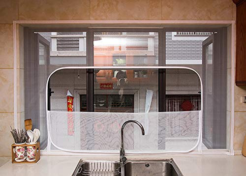 Universal Window Mesh Without Drilling, Anti-mosquito Window Mesh with Zipper, Protection Window Mesh for Cat, Removable Washable Window Net