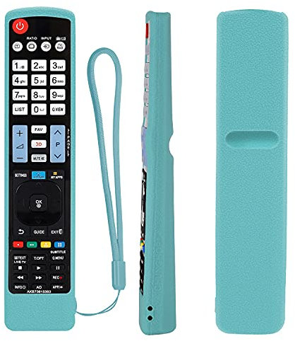 Custodia protettiva in silicone per telecomando per LG AGF76692608 AKB73615303 AKB73756567 Telecomando per Smart TV Antiurto Lavabile Anti-perso Skin-Friendly con anello (Bagliore in blu scuro)