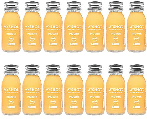 Ingwer Shot - für deinen leckeren Frische-Kick. Bio und vegan. OHNE Zucker KEINE Zusatzstoffe. 14 x 60 ml