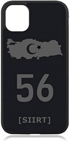 aina Kompatibel mit iPhone 13 Hülle, Türkiye Türkei 56 Siirt Flagge Silikon Handyhülle Matt Schwarz