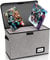 YNSZAS Collection Comic Book Storage Box, 15.8 X 7.8 X 11.8, Collapsible Comic Short Box, Holds 160-180 Comic Book, Heavy Duty Bin Container Holder Shelf Protector Organizer (Grey)