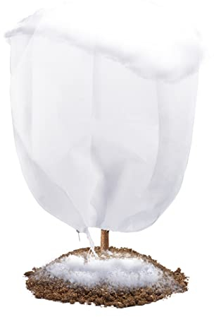 Abimars 80gsm Thicker Garden Fleece Bags with Drawstring & Zipper, 3 x 3m Frost Protection for Plants, Breathable Horticultural Fleece, 1 Pack Light Porous Fabric for Plant Breathing