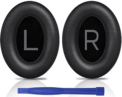 SOULWIT Earpads Replacement for Bose QuietComfort 45 (QC45)/QuietComfort SE (QC SE)/New Quiet Comfort Wireless Over-Ear Headphones, Ear Pads Cushions with Softer Protein Leather - Black