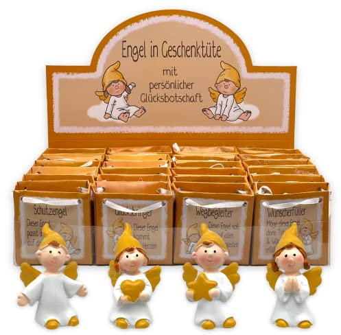 MIK funshopping Schutzengel in Tüte 2-Fach Sortiert, 24er Display, Glücksbringer (goldgelb)