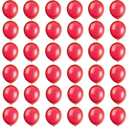 Luftballons Rot 10 Zoll Weihnachten Ballons,36 Stück 25cm Luftballons Weihnachten Helium Ballons Partyballon Deko,Latex Luftballons für Rot Party,Geburtstag,Weihnachtsballon Girlande Dekorationen