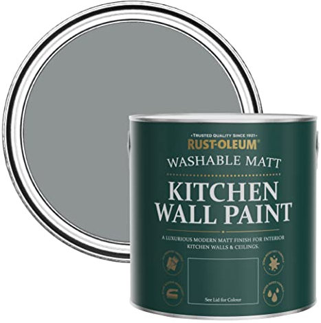 Rust-Oleum Abwaschbare Küchenwandfarbe in mattem Finish -Blaugrau 2.5L