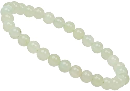 ELEDORO Stretch Armband aus echten Edelstein-Perlen (6mm) – Perlenarmband für stilvolle Eleganz (Neue Jade Serpentin)