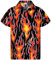 King Kameha Funky Hawaiian Shirt, Men, Shortsleeve, Flames Wild, Orange, XL