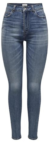 ONLY Damen Onliconic Hw Sk Long ANK DNM Noos, Medium Blue Denim, 28W / 32L