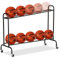 EXTCCT Tilt Basketball Rack Ball Storage Holder - Tilt Basketball Shooting Training Rack, Garage Sports Equipment Organizer, Outdoor and Indoor Rolling Balls Cart with Wheels