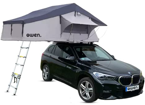 Owen Tenda da Tetto Colore Grigio I per Campeggio e Viaggi I Versione Two + I Senza Pre-Tenda I con Scala I Robusta e Resistente I Facile da installare