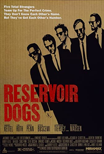 Reservoir Dogs Poster A4 - Filmkunstposter in verschiedenen Größen für Wohn- oder Schlafzimmerideen. Randlose Kultfilmbilder, klassische ikonische 70er, 80er, 90er Jahre, Vintage-Retro-Wanddekoration