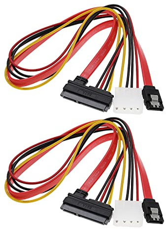 OTOTEC 2 cavi di alimentazione dati SATA 2 in 1 22 pin (7+15) SATA maschio a femmina, cavo di prolunga combinato dati e alimentazione, accessori per hard disk scheda madre PC case modding