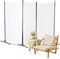 Herrselsam Paravent 260 x 180 cm Raumteiler Klappbar Freistehend, Groß Garten Stellwand Trennwand Sichtschutz Balkonbespannung Balkonsichtschutz,Beige