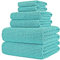 Polyte - Handtuch-Set - schnelltrocknende & fusselfreie Mikrofaser - Waffelstruktur - sehr groß - Aqua - 152 x 76,2 cm - 6-teilig