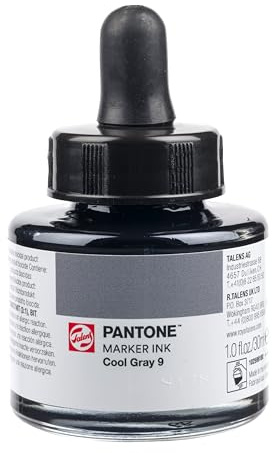 Talens | Pantone Marker-Tinte 30 ml Cool Gray 9 | Flüssige Tinte + Marker-Nachfüllung | Wasserbasierte, pigmentierte Tinte in 108 Pantone-Farben