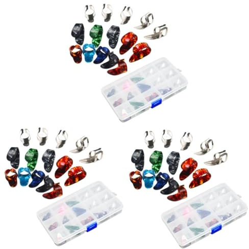 SAFIGLE 45stücke Teiliges Set Aus -gitarrenfingerpicks Mit Aufbewahrungsbox Daumenpicks Zeigefingerpicks Metallfingerpicks Zufällige Farben Geeignet Für Gitarre Und Bass Ultra Und