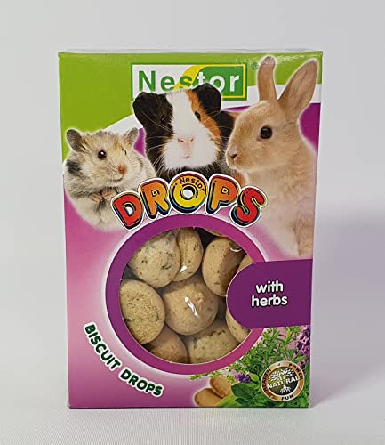 Rabbits Food Biscuit Drops for Pet Rodents Hamster Guinea Pig Treats with Herbs 35g Chinchilla Rat Degu Snacks