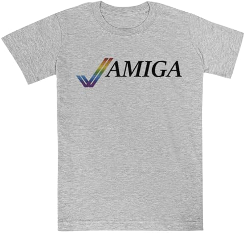 Amiga Illustrated Graues Kurzarm-T-Shirt für Kinder