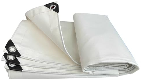 Canvas-Plane, weiße Baumwollplane, robuste Plane, wasserdichte Plane mit verstärkten Ösen, LKW-Plane, Gartenmöbel, Wohnwagen-Abdeckung, Schuppendach-Abdeckung (Size : 2x3m)