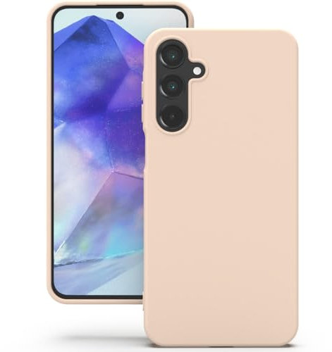 YATWIN Silicone Case for Samsung Galaxy A55 5G, Soft-Touch, Shockproof, DustProof, Antiskid Full Body Armour Phone Cover for Samsung Galaxy A55 5G - Light Pink
