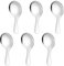 JJUNW 6 cucchiai con manico corto, cucchiaini da caffè in acciaio inox, cucchiaio da portata grande, cucchiaio da gelato, 9 cm, posate da servizio, lucidate a specchio, per tè, caffè, dessert, farina,