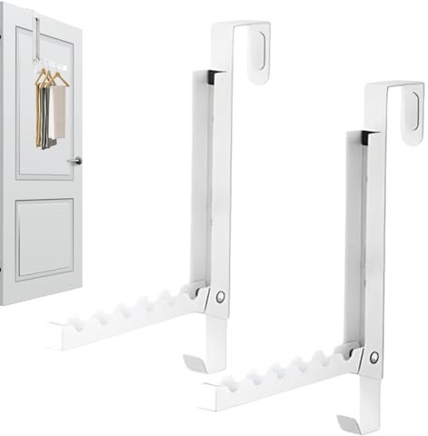 Over Door Hanger, 2pcs Foldable Over Door Drying Laundry Rack Hooks, Space Saving And Closet Organizer, Portable Travel Hangers With 6 Slots, Door Hooks For Outdoor Camping Trips Student Apartments