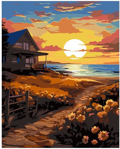 ROELLY Peinture Par Numero Adulte Avec Trois Pinceaux et Accessoires de Peinture Acrylique, Peinture Numéro Adulte DIY pour Débutants et Adultes, Paint by Numbers for Adults,Sans Cadre 40x50 cm